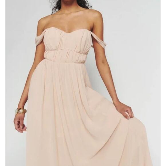 Reformation Womens Jayde Dress Prosecco Size 6 NWT - Picture 1 of 16